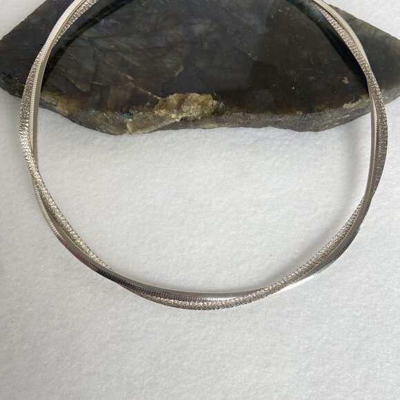 Dyadema Sterling Silver Double Strand Reversible Twisted Omega Chain Necklace - Picture 6 of 16